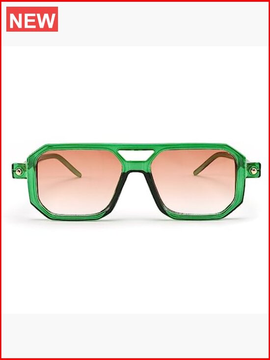 Square Retro Aviator Sunglasses with UV400 Protection main image 7